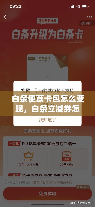 白条便荔卡包怎么变现，白条立减券怎么使用
